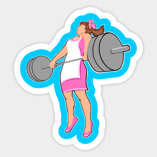 fitness girl, gym girl, weightlifting women Sticker